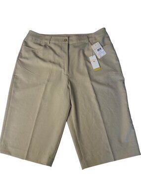 NWT Monterey Club Womens Khaki Bermuda Shorts Size 12